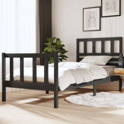 Massivholzbett Grau 90x190 cm 3FT Single