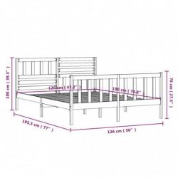 Massivholzbett Schwarz 120x190 cm 4FT Small Double