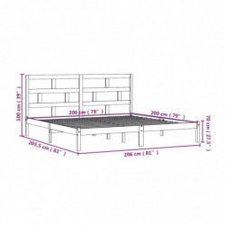 Massivholzbett Schwarz Kiefer 200x200 cm