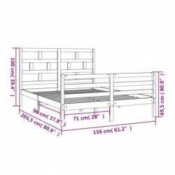 Massivholzbett Honigbraun 150x200 cm 5FT King Size