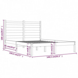 Massivholzbett Kiefer 135x190 cm 4FT6 Double