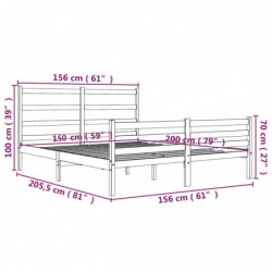 Massivholzbett Kiefer 150x200 cm 5FT King Size