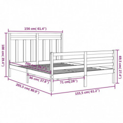 Massivholzbett Honigbraun 150x200 cm 5FT King Size