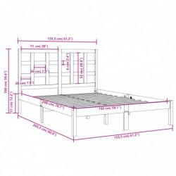 Massivholzbett Weiß 150x200 cm 5FT King Size