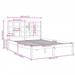 Massivholzbett Schwarz 180x200 cm 6FT Super King