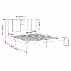 Massivholzbett Weiß 150x200 cm 5FT King Size