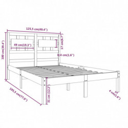 Massivholzbett Honigbraun 120x190 cm 4FT Small Double