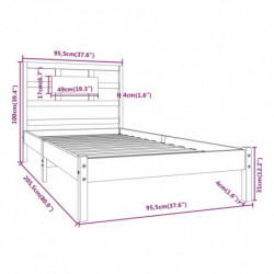 Massivholzbett Schwarz 90x200 cm