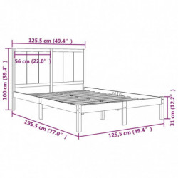 Massivholzbett Honigbraun 120x190 cm 4FT Small Double