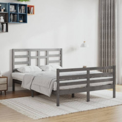 Massivholzbett Grau 120x200 cm