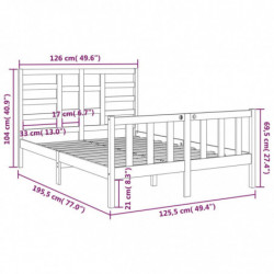 Massivholzbett Honigbraun 120x190 cm 4FT Small Double