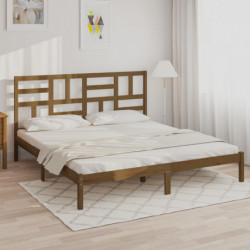 Massivholzbett Honigbraun 200x200 cm