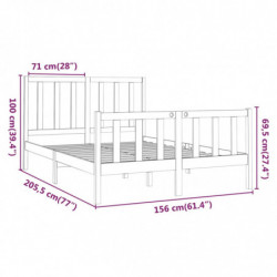 Massivholzbett Grau Kiefer 150x200 cm 5FT King Size