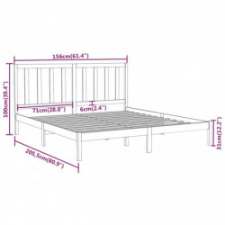 Massivholzbett Weiß 150x200 cm 5FT King Size