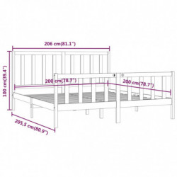 Massivholzbett Weiß 200x200 cm