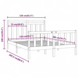 Massivholzbett Kiefer 150x200 cm 5FT King Size