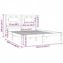 Massivholzbett Weiß Kiefer 150x200 cm 5FT King Size