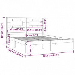 Massivholzbett Schwarz Kiefer 200x200 cm