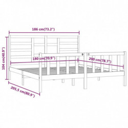 Massivholzbett 180x200 cm 6FT Super King