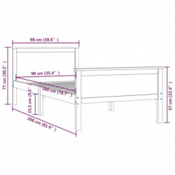 Massivholzbett Honigbraun Kiefer 90x200 cm