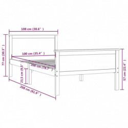 Massivholzbett Honigbraun Kiefernholz 100x200 cm