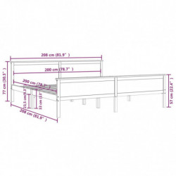 Massivholzbett Honigbraun Kiefernholz 200x200 cm