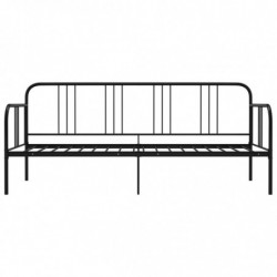 Schlafsofa Bettgestell Schwarz Metall 90x200 cm