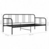 Schlafsofa Bettgestell Schwarz Metall 90x200 cm