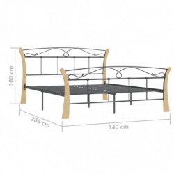 Bett Schwarz Metall 140x200 cm