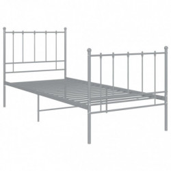 Bett Grau Metall 100x200 cm