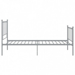 Bett Grau Metall 100x200 cm