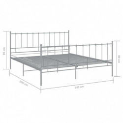 Bett Grau Metall 140x200 cm