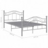 Bett Grau Metall 120x200 cm