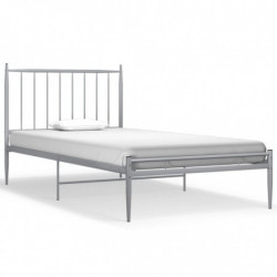 Bett Grau Metall 100x200 cm