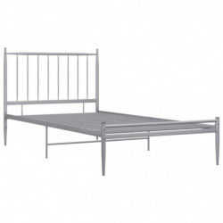 Bett Grau Metall 100x200 cm