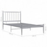 Bett Grau Metall 100x200 cm