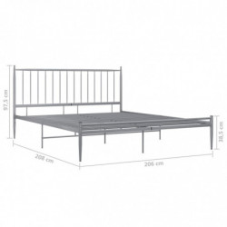 Bett Grau Metall 200x200 cm