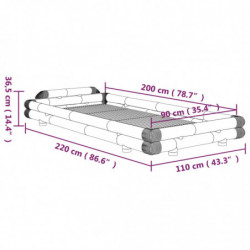 Bambusbett 90x200 cm