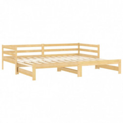 Tagesbett Ausziehbar Kiefer Massivholz 2x(90x200) cm