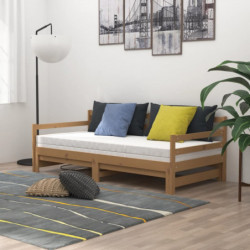 Tagesbett Ausziehbar Honigbraun Massivholz Kiefer 2x(90x200) cm