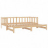 Tagesbett Ausziehbar Kiefer Massivholz 2x(90x200) cm