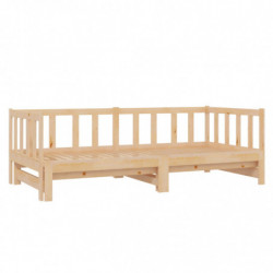 Tagesbett Ausziehbar Kiefer Massivholz 2x(90x200) cm