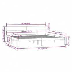 Massivholzbett Kiefer 180x200cm UK Super King