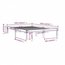 Massivholzbett Honigbraun 135x190 cm 4FT6 Double