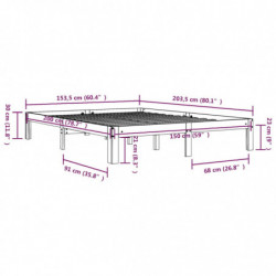 Massivholzbett 150x200 cm 5FT King Size