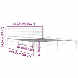 Massivholzbett Kiefer 160x200 cm Schwarz