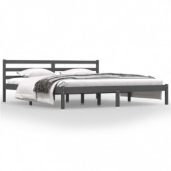 Massivholzbett Kiefer 180x200cm Grau 6FT Super King