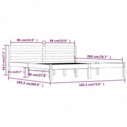 Massivholzbett Kiefer 180x200cm Honigbraun 6FT Super King