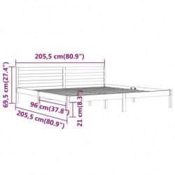 Massivholzbett Kiefer 200x200 cm Honigbraun