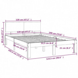 Massivholzbett Schwarz 120x190 cm 4FT Small Double